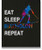Eat Sleep Biathalon Repeat Wall Art  11x14 inch Unframed Print  Great Gift Idea for Biathaletes  Biathalon Coach  Winter Sports Lovers