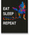 Eat Sleep Cello Repeat Wall Art  11x14 inch Unframed Print  Great Gift Idea for Cellists  Conductors  Cello Teachers and Cello Lovers