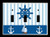 Triple Toggle  3-toggle  Light Switch Plate Cover - Nautical - Light Blue Stripes Navy Blue Ship Wheel Helm Anchors