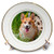 3dRose cp_209739_1 Pembroke Welsh Corgi Sitting in Garden MR and PR Porcelain Plate, 8"