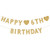 Gold Happy 6th Birthday Banner  Glitter 6 Years Old Boy or Girl Party Decorations  Supplies
