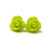 9mm Lime Green Rose Studs  Hypoallergenic Plastic Post Earrings Metal Sensitive Ears