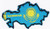 Multi Color Country National Flag Map Iron on Patch Heat Seal Emblem Applique  Kazakhstan 5.5 X 10 cm