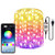 Abtong LED Fairy Lights USB Powered Fairy String Lights 10M 32.8ft RGB LED String Lights APP Sync Music Starry Light Bluetooth Twinkle Light Plug in Color Changing Wire String Light for Bedroom Patio