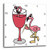 3dRose Funny Pink Flamingo Next to Red Wine Glass-Wall Clock, 10-inch (DPP_196252_1)