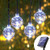 Solar White Globe String Lights - 36ft 8 Mode 60 LED Crystal Solar Powered String Lights Ball Bulb Waterproof Hanging Patio Lights for Christmas  Garden  Yard  Canopy  Outdoors Xmas Decorations