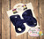 Solid Light Navy Blue Boutique Hair Bow 4 inch  MADE IN USA