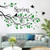 RW-533 Removable Green Tree Branches Wall Decals Spring Green Leaves with Black Birds Wall Stickers DIY Family Tree Branches Wall Art Decor for Kids Baby Bedroom Living Room Nursery Kitchen Office