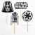 12 pcs Star Wars Inspired Theme Darth Vader R2D2 birthday party theme silver Glitter cupcake topper
