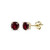 Yellow Gold Flashed Sterling Silver Synthetic Ruby 4mm Round-Cut Solitaire Stud Earrings