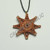 Stone and light Sabo Wood Pendant  Hand Carved Wood