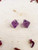 Purple Fluorite Octahedron Crystal Stud Earrings