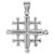 Sterling Silver Jerusalem Cross Pendant 1 1 4 inch Tall