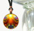 Psychedelic Necklace  Orange Pendant  Chakra Art   inch Light Being inch