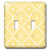 3dRose lsp_201720_2 Yellow Diamond Geometric Pattern Double Toggle Switch