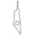 Sterling Silver CZ Map of Israel Pendant with Star of David Micro Pave Rhodium finish 1 3 8 inch tall