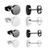 Tiny Dot Stud Earrings Disc Stainless Steel Earings Everyday Wear Silver and Black