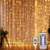 YONISO Curtain String Lights  Hanging Window Lights with Remote Control USB Powered 8 Twinkle Modes Fairy Lights for Christmas Bedroom Wall Party Wedding Indoor Decorations 300 LED  Warm White