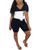 Womens 2 Piece Shorts Set Color Block Summer Outfits Short Sleeve Shirts Tops  and  Shorts Sets Tracksuit Black XL Womens 2 Piece Shorts Set Color Block Summer Outfits Short Sleeve Shirts Tops  and  Shorts Sets Tracksuit Black XL