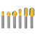 Yakamoz 6Pcs 1 4 inch  Shank Carbide 90 Degree V-Groove and Round Nose Groove Router Bit Set 3D CNC Signmaking Lettering Engraving Cutter Woodworking Carving Cutting Tool