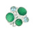 YoTreasure Green Onyx Blue Topaz Solid 925 Sterling Silver Multi Gemstone Ring