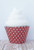 Red and White Polka Dot Cupcake Wrappers Standard and Mini Sized Dessert Holders Set of 12