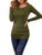 TORARY Women s Comfy Shirts Fall Fashion Long Sleeve Solid Tunic Tops Army Green M