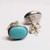 Turquoise Oval Sterling Silver Stud Earrings Kingman Mine 8 x 6 mm