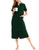 SWOMOG Women Zipper Robe Short Sleeve Housecoats Full Length Nightgown with Pockets Army Green
