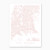 The Bronx New York Light Pink Minimal Street Map Print  Unframed