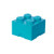 LEGO Brick 4 Knobs Stackable Storage Box, Medium Azur, 5.7 Litre