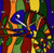 3dRose DPP_195120_2 Colorful Chameleon Abstract Wall Clock, 13 by 13-Inch
