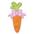 Carrot with Bow Patch in your choice of sew on or Iron on patch