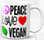 Vegan Coffee Mug 11 oz Peace Love Gift Vegetarian Vegan Life Ceramic Cup
