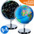 USA Toyz Illuminated Constellation World Globe for Kids - 3 in 1 Interactive Globe with Constellations, Light Up Smart Earth Globes of The World with Stand