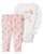 Carter's Baby Girls' 2-Piece Bodysuit Pant Set (24 Months, Gray)