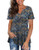 Tralilbee Plus Size Tops V Neck Floral Casual Short Sleeve Blouses for Women 02 2XL