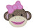 Sock Monkey Applique Patch in your choice of sew on or Iron on patch