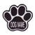 Custom Dog Name Paw  Black  Embroidered Sew On Patch
