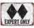 Metal Sign - Expert Only Double Black Ski Slope Sign- Durable Metal Sign - 12 inch  x 18 inch  Use Indoor Outdoor - Great Ski Lodge or Game Room Decor and Gift Under  25