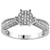 Sterling Silver Micro Pave Cubic Zirconia Round Ladies  Engagement Ring Millgrain-edge  size 7