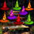 MZD8391 Halloween Decorations Lighted Witch Hats  8Pcs Hanging Glowing Witch Hats 44ft Halloween Outdoor Lights String with 8 Lighting Modes for Outdoor  Garden  Yard  Tree