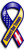 Flagline Support Our Troops  Blue Yellow  - 4 inch x 8 inch Ribbon Magnet