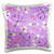 3D Rose Quatrefoil Pattern Grey and Blush Pink Pillow Case 16" x 16"