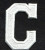 ZENDA Letters - White Block Letter  C   1 7 8   - Iron On Embroidered Applique Patch
