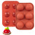2 Pack 6 Holes Silicone Mold For Chocolate  Cake  Jelly  Pudding  Handmade Soap  Round Shape Semi Sphere Mold  Brick red