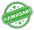 KW Vinyl Kawasaki Grunge Rubber Travel Stamp Truck Car Window Bumper Sticker Decal 5 inch