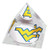 NCAA West Virginia University Mountaineers logo in 2" Crystal Pyramid with Colored Windowed Gift Box