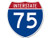 LPF USA Magnet Interstate 75 Florida Freeway Sign Shaped Magnetic Sticker  Road Trip Travel rv FL Miami