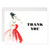 Chic Thank You Cards with Envelopes (Pack of 25) Fabulous Lady in Red Dress Folded Thank You Notes Birthday Anniversary Promotion Retirement Gift Thanks Gracias Notecards Excellent Value VT0063B